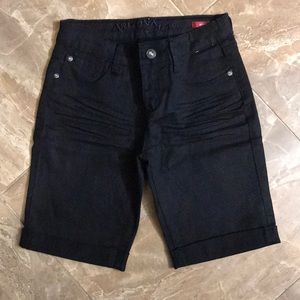 Juniors black jean shorts